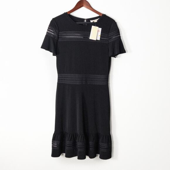 MICHAEL Michael Kors Dresses & Skirts - Michael Michael Kors Women’s Black Knit Cocktail Dress Sheer Quiet Luxury Medium